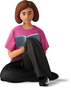 business-3d-young-woman-in-casual-clothing-reading-book